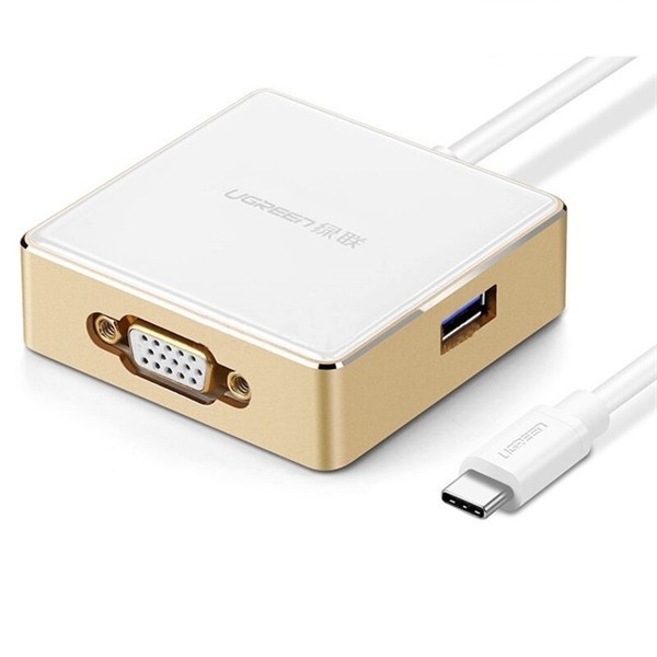 Bộ chuyển đổi USB Type C sang VGA + Hub USB 2.0 &amp; 3.0 cho Dell, Macbook chính hãng Ugreen 30442