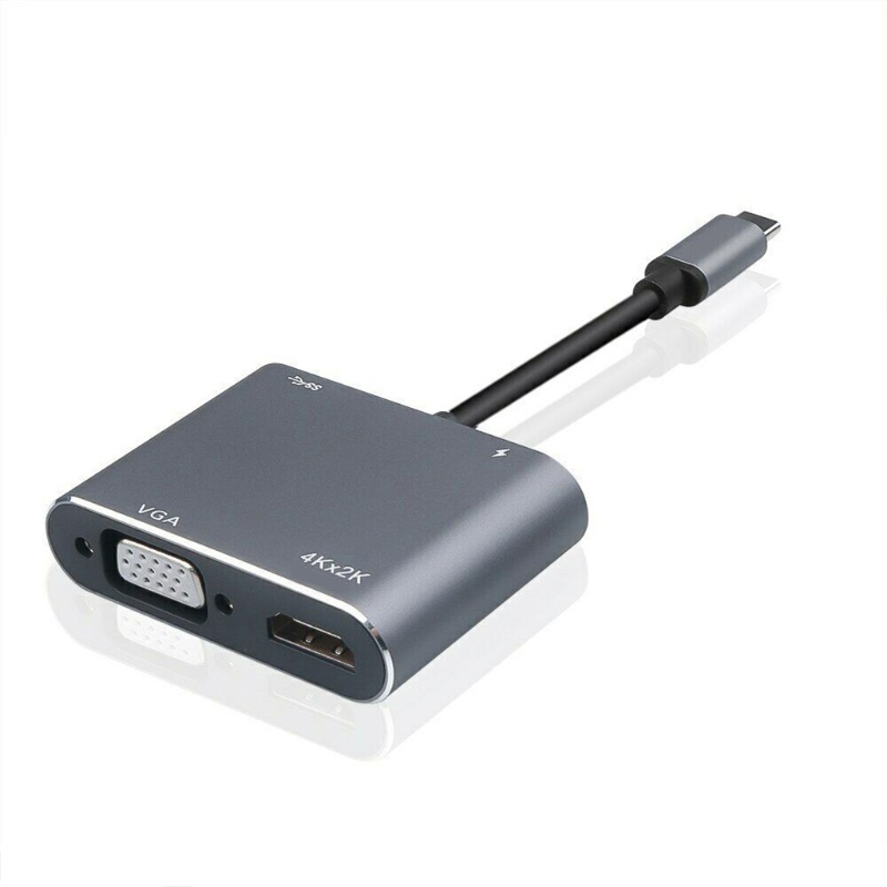[3C] Hub Chuyển Đổi Type-C Sang 4K VGA USB C 3.0 Cho Mac Book