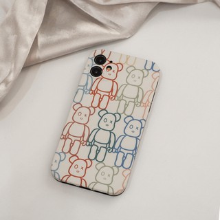 C1603 Ốp lưng silicon nhám BEARBRICK PATTERN