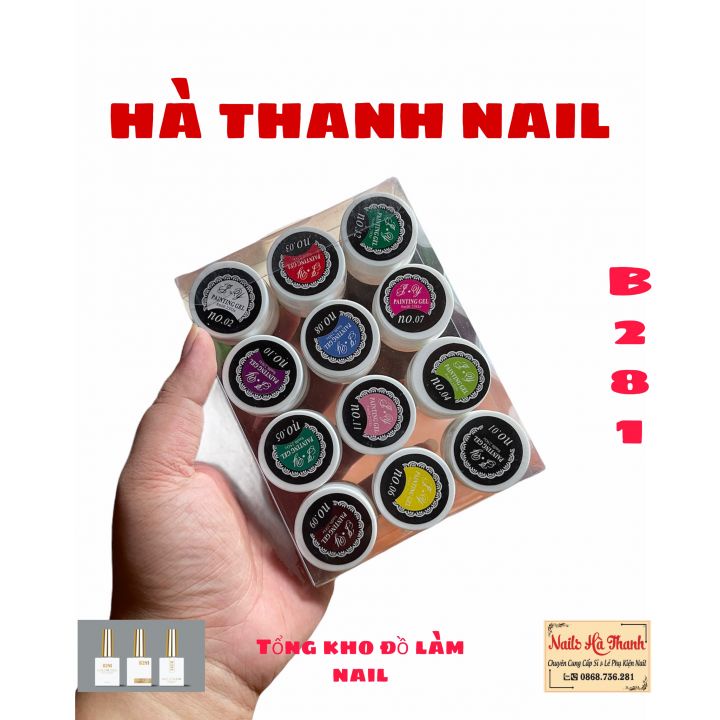[ Có Sẵn ] Gel Vẽ Nail , Vẽ Móng 12 Màu Siêu Đặc
