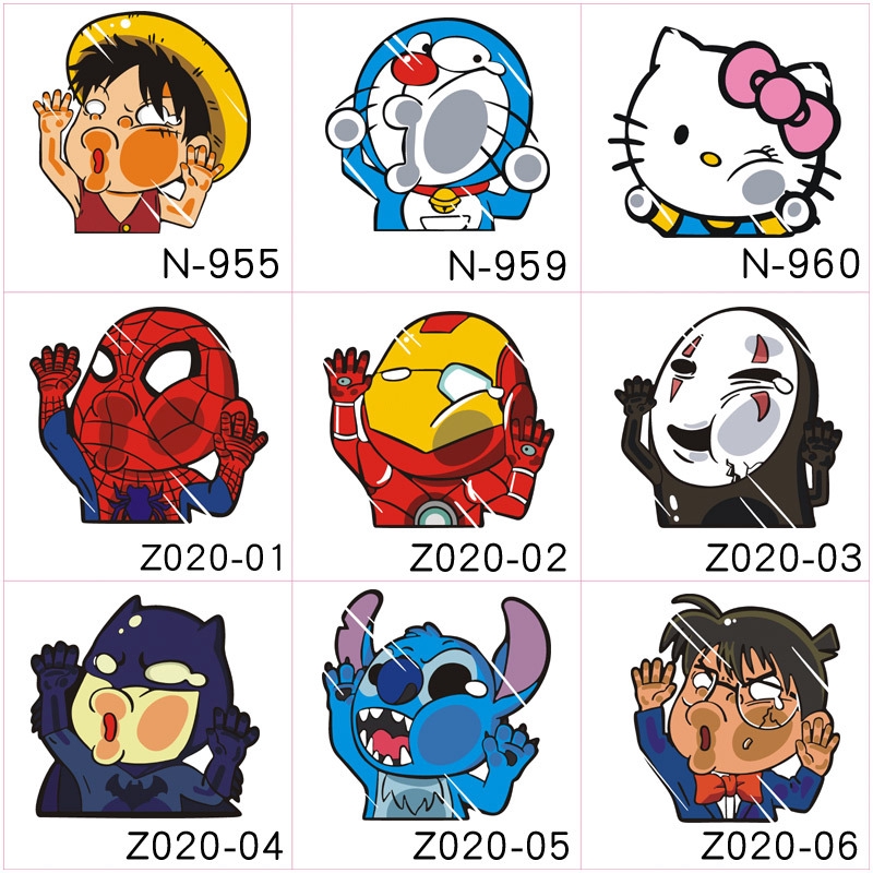 Miếng Dán Trang Trí Xe Hơi Họa Tiết Hoạt Hình Batman Hello Kitty Dễ Thương