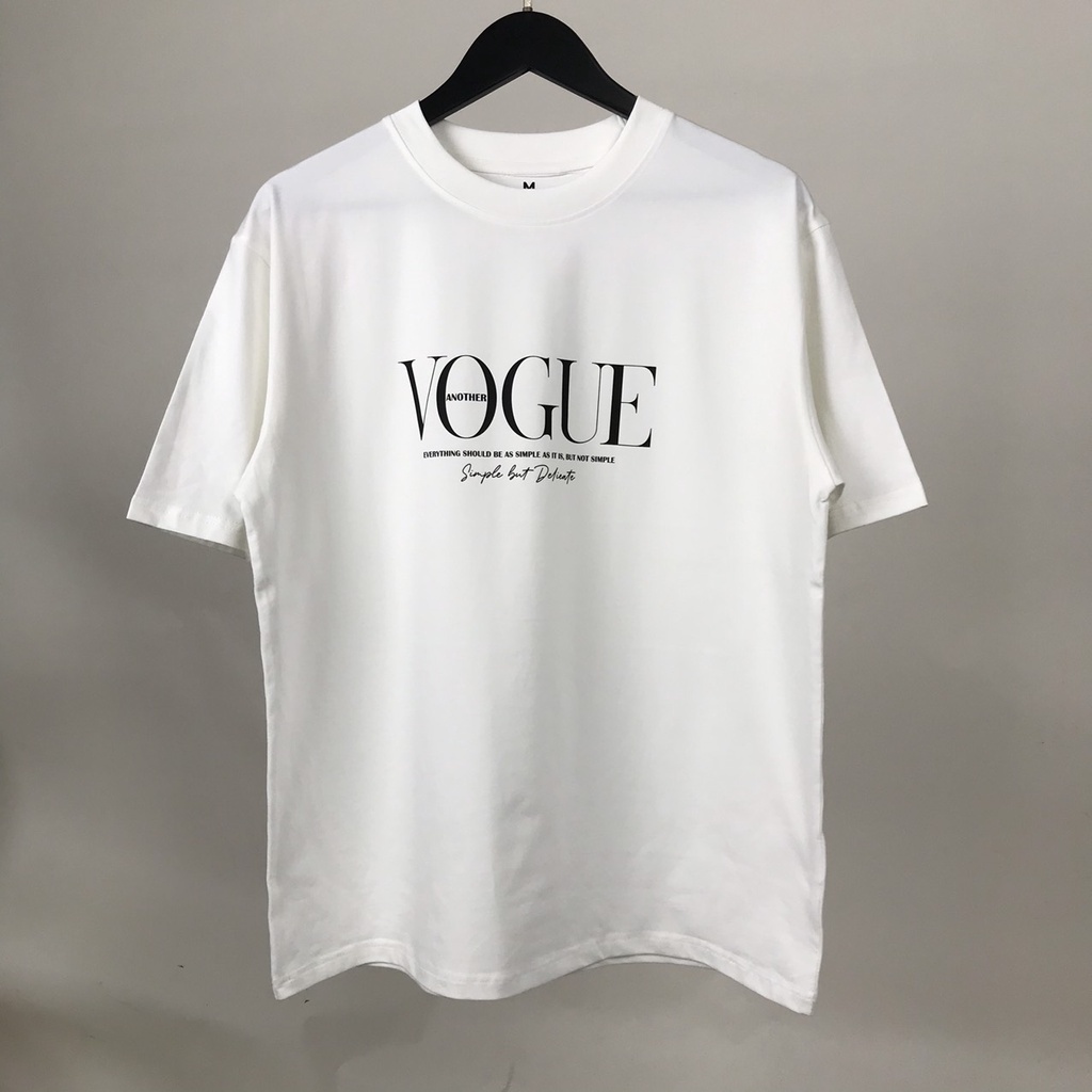 Áo thun tay lỡ nam nữ in chữ VOGUEE , Vải Cotton Form Oversize - SELECTED.STORE