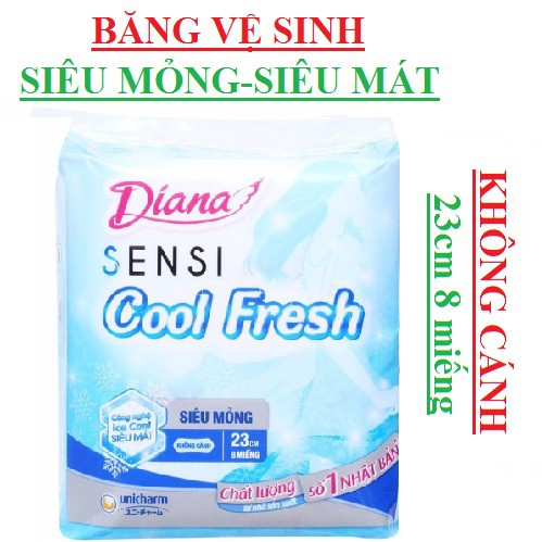 Băng Vệ Sinh Diana Cool Fresh Không Cánh / Có Cánh / Hằng Ngày.