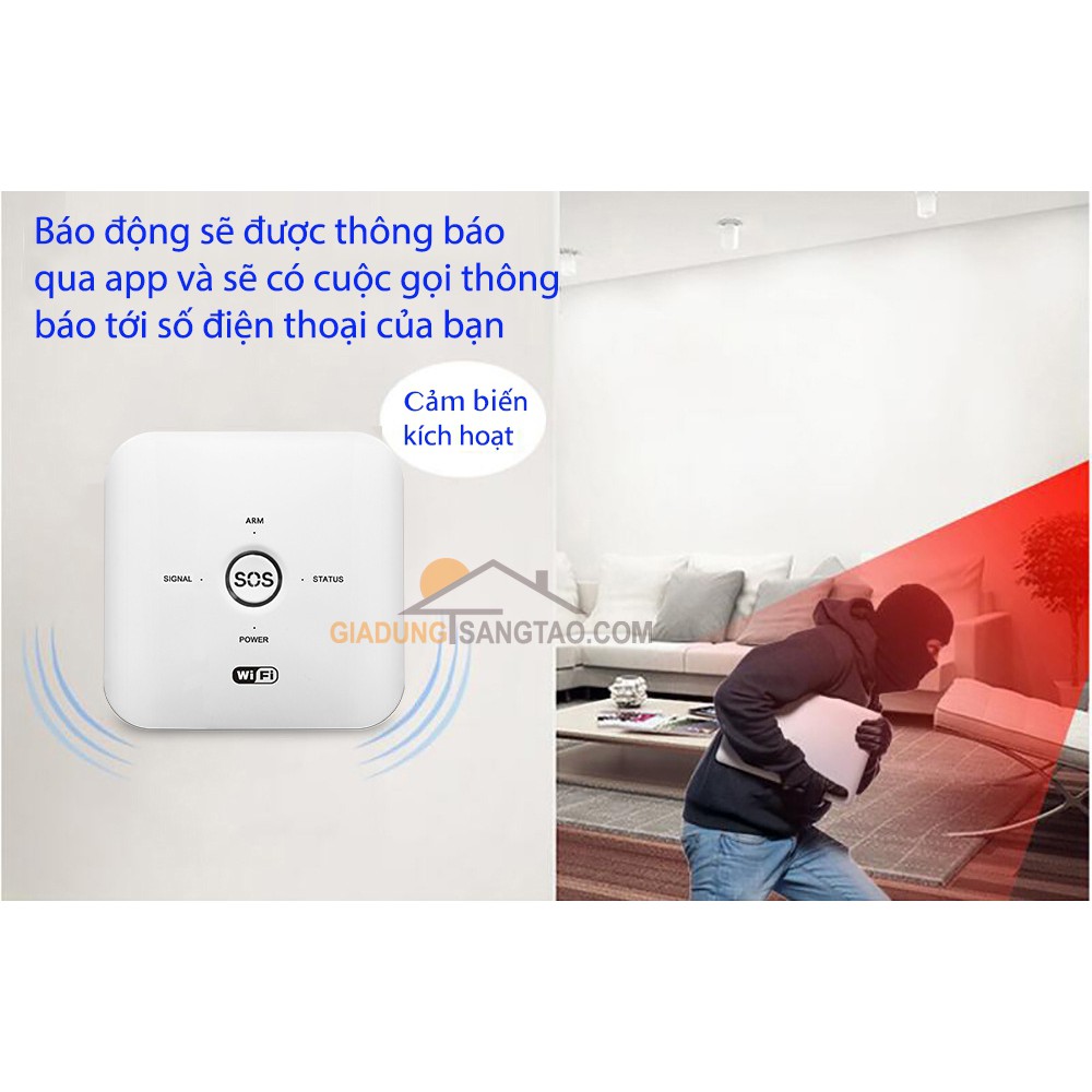 Bộ báo động chống trộm qua điện thoại Tuya wifi + sim GSM