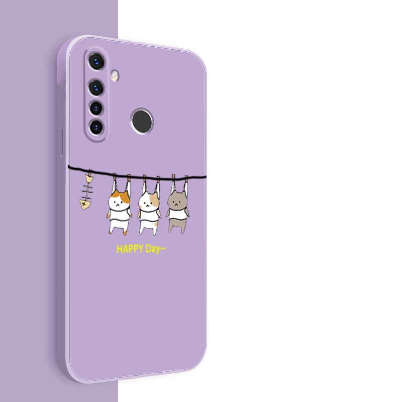 Ốp lưng realme 5 realme c3 realme 5i realme 6i realme 5 pro Ốp Điện Thoại Silicone Mềm In Hình Mèo LSMM01 Cho realme 5 realme c3 realme 5i realme 6i realme 5 pro viền vuông cute