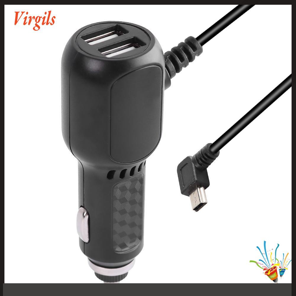 For Anytek Car DVR Camera 3.5m 5V 3A Mini USB Car Charger with 2 USB Port