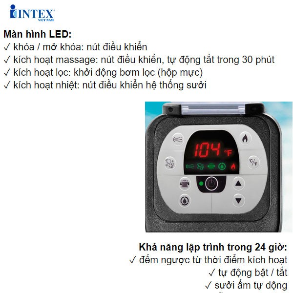 Bể bơi sục massage 2m01 INTEX 28458