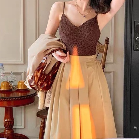 Chân váy xếp ly dáng dài công sở, chân váy midi co giãn cạp cao phong cách Hàn Quốc A6