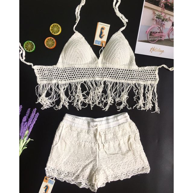 Bộ đan len crotchet nguyên set (2 màu)