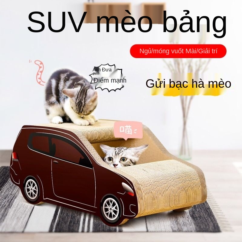 Tự làm bảng mèo cào hình ô tô SUV tôn sóng đồ chơi mài móng dùng cho thú cưng catnip