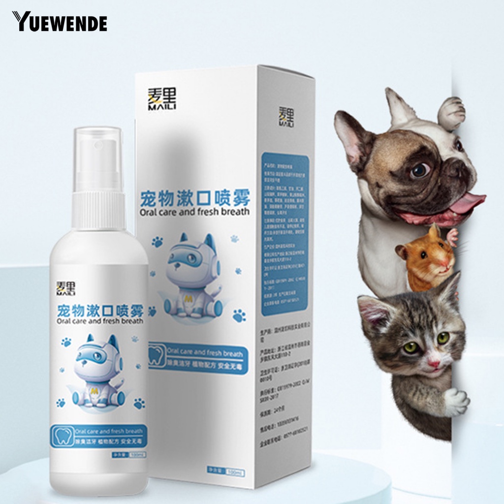 Yue.z Bình Xịt Vệ Sinh Răng Miệng Cho Cún Cưng Dung Tích 100ml Không Gây Kích Ứng