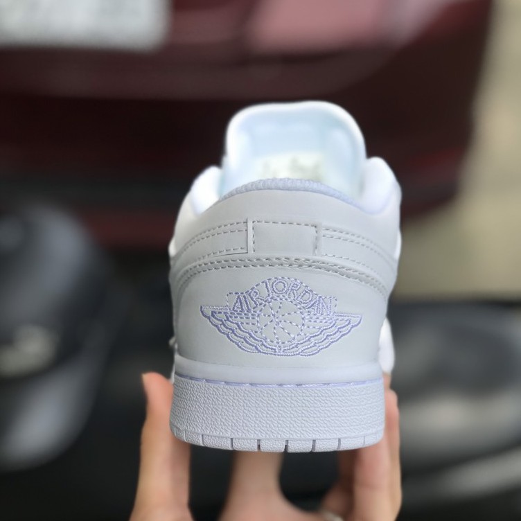 Giày Jordan 1 Low Triple White Trắng Cao Cấp Fullbox, Giày thể thao jordan 1 cổ thấp trắng full da nhăn, dày dặn êm chân