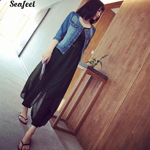 Quần dài nữ bằng vải Chiffon thời trang