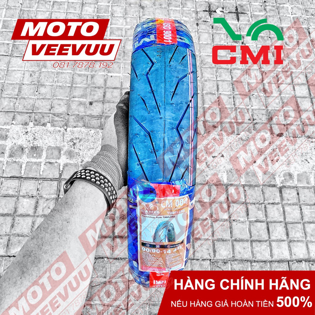 Vỏ lốp xe máy Camel CRV Cheetah 90/90-14 TL 004 Gai Rosso (Lốp không ruột)