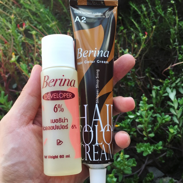 [ Nội Địa Thái] Nhuộm Phủ Bạc 100% Đen Hơi Nâu Berina A2