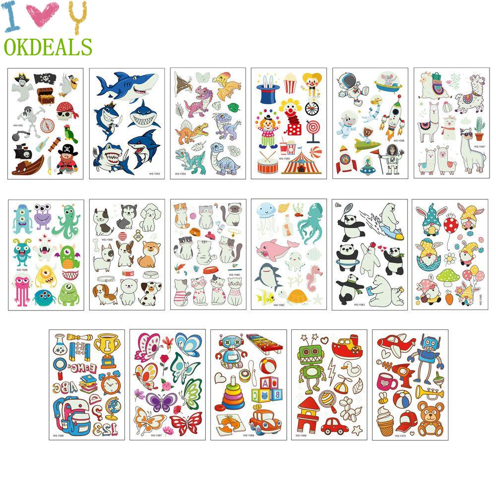 Miếng dán hình xăm tạm thời họa tiết hoạt hình dạ quang chống thấm nước dành cho trẻ em