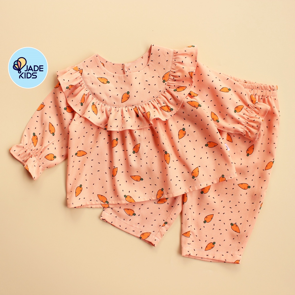 Đồ bộ cho bé gái JADEKIDS | Đồ bộ cho bé gái chất đũi nhật mềm mịn, nhẹ mát họa tiết yêu xinh cho bé.