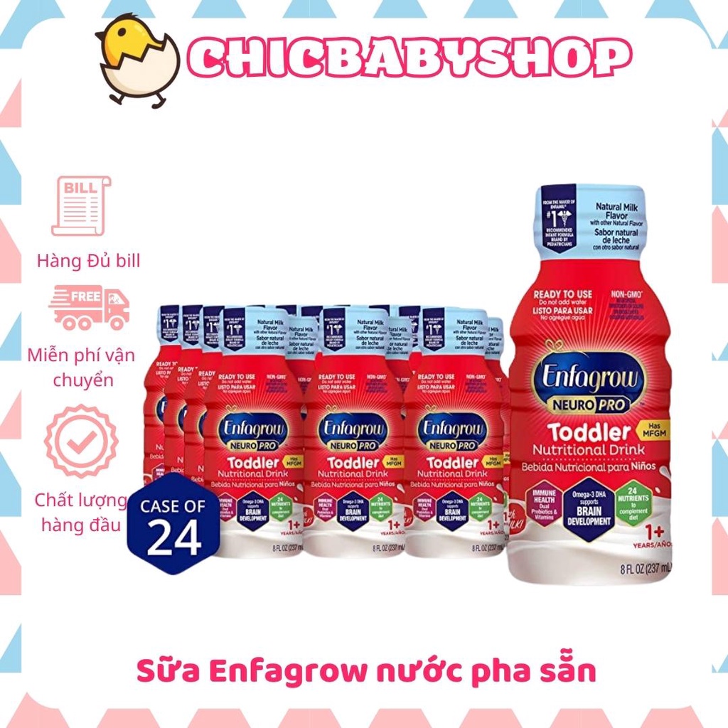 DATE 12/22 Sữa Enfagrow Nutrional Drink dạng nước lốc 237ml x 6