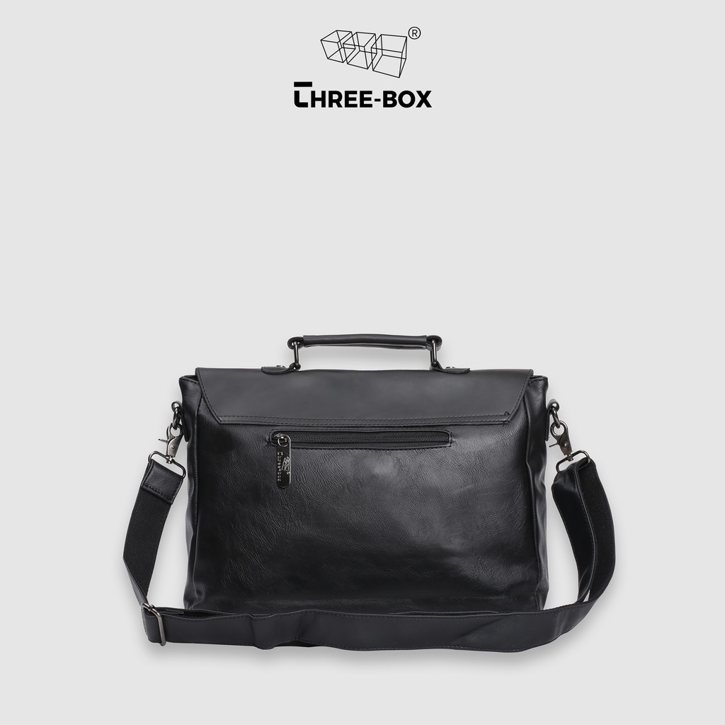 Túi xách da công sở THREE-BOX BRAND ®, đựng vừa laptop 15.6 inch - Polite Office Bag 2022