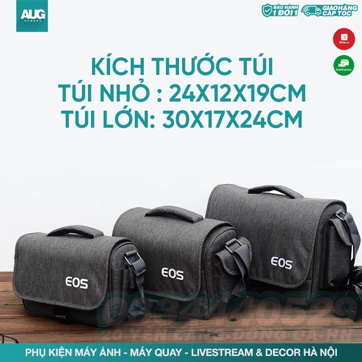 Túi máy ảnh Canon EOS túi đựng máy ảnh thời trang cao cấp kèm áo chống nước - AUG Camera