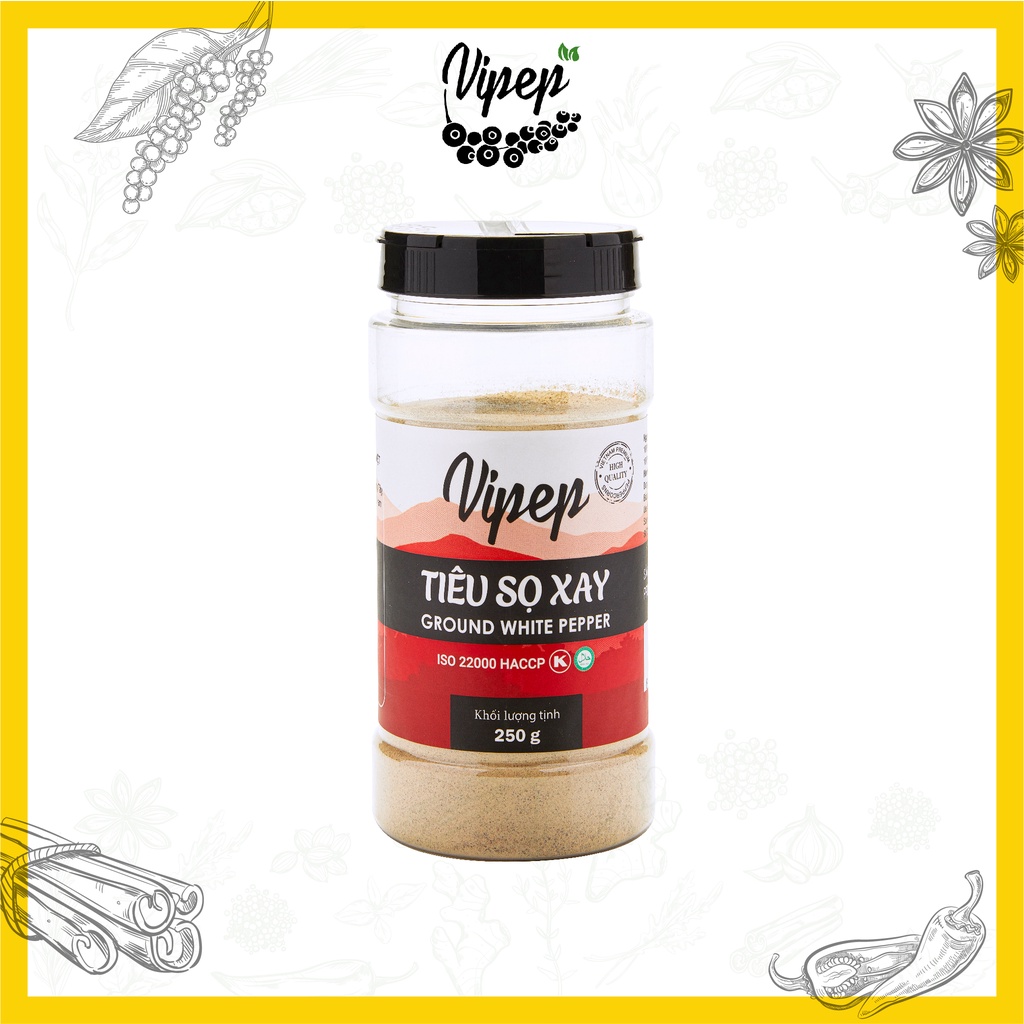 Tiêu Sọ Xay Vipep nguyên chất từ tiêu sạch (Nhiều Size 50gr - 100gr - 250gr)