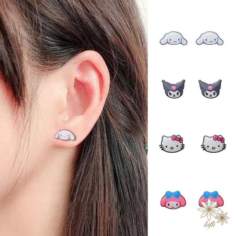 【kifli】SANRIO Bông Tai Dạng Kẹp Màu Bạc S925 Thiết Kế Đơn Giản Dễ Thương