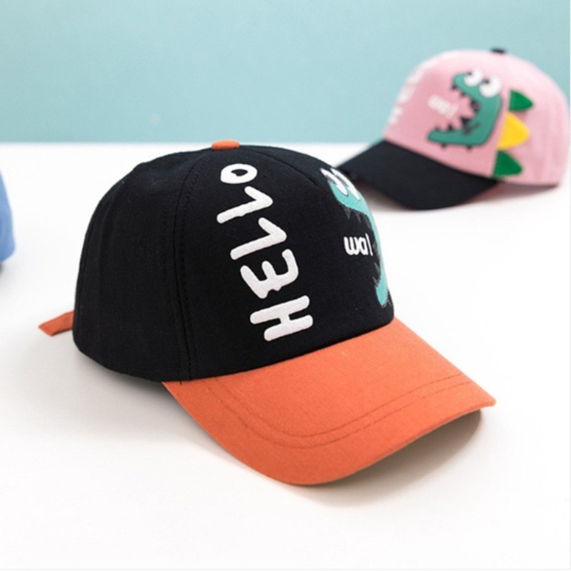 Cartoon dinosaur kids caps children's baseball caps spring and autumn boys baby sun hats little boys sun hats