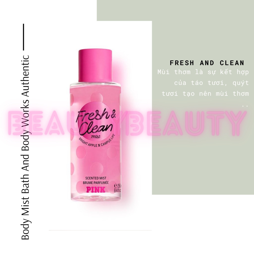 🎀Xịt Thơm Body Mist Victoria's Secret Fresh and Clean