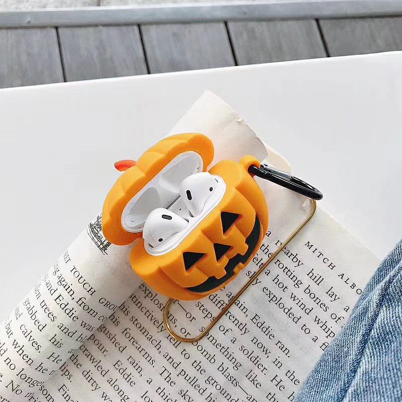 Airpods case, Ốp bảo vệ dành cho Airpods 1/2  - Bí Ngô Halloween