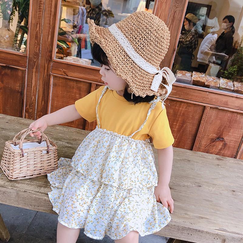 Đầm họa tiết hoa đáng yêu cho bé gái