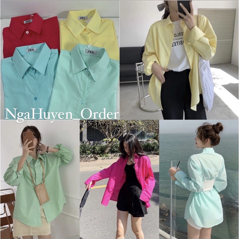 [Mã SKAMFSW175 giảm 10K đơn 50K] Áo Sơmi Nữ Basic nhiều sắc màu dài tay form rộng (kèm ảnh thật)
