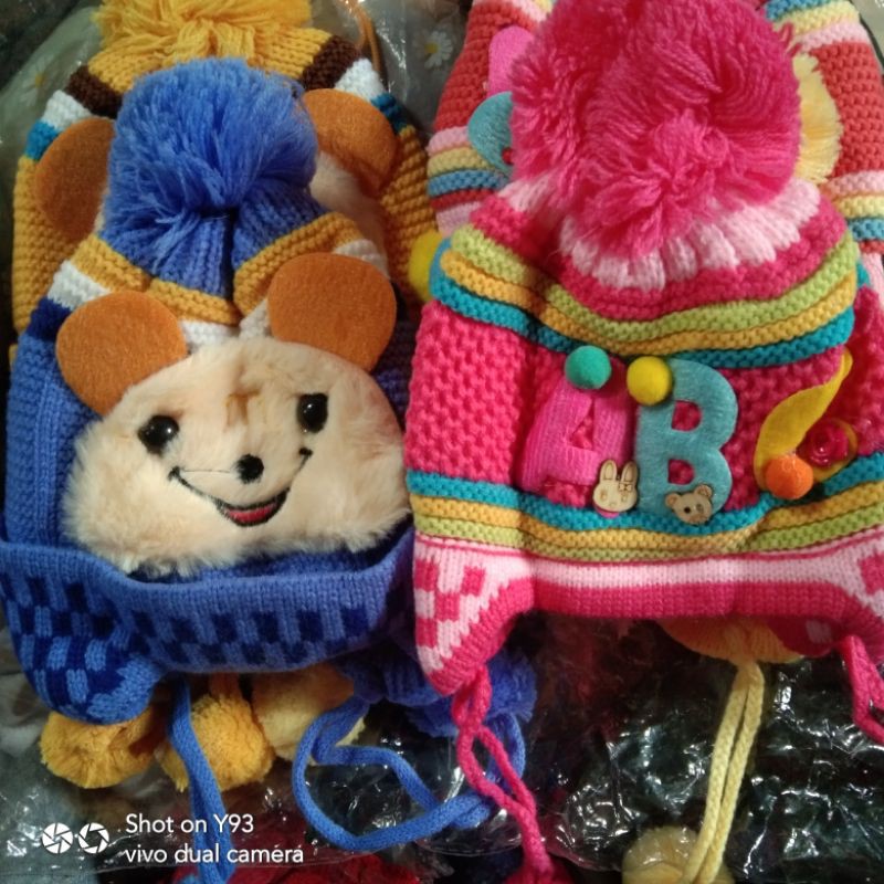 Mũ len lót nỉ lông của trẻ nhỏ1-2tuổi