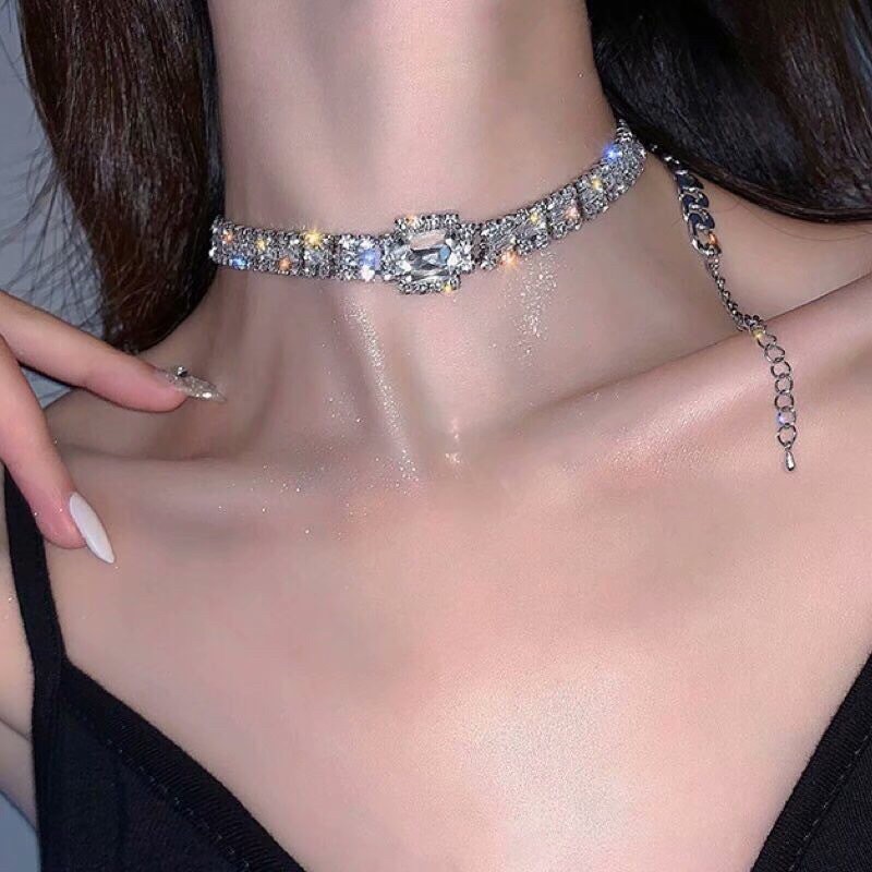 Choker Vòng Cổ Đính Đá Sáng Đi Tiệc Quyến Rũ Sang Trọng Hiện Đại NHÀ NHỎ 1508