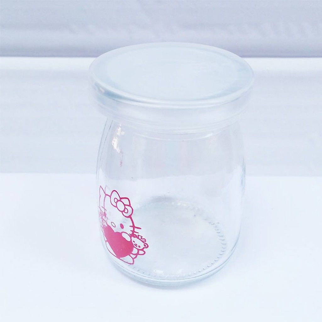 [GOSO] Bộ 12 Hũ Đựng Sữa Chua Thuỷ Tinh Hello Kitty