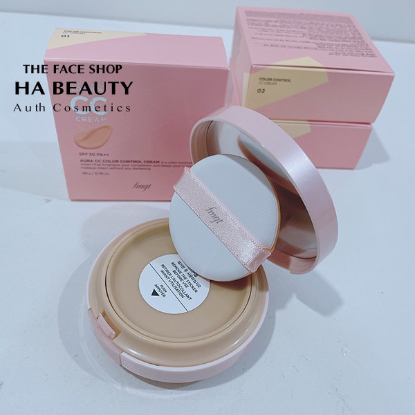 Kem nền trang điểm chống nắng SPF30 PA++ nâng tone sáng da Aura CC Cream The Face Shop 20g | BigBuy360 - bigbuy360.vn