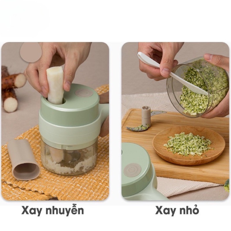 Máy xay cắt thái tỏi ớt rau củ quả cầm tay đa năng tiện lợi