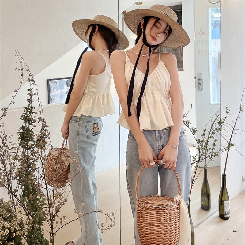 Áo Hai Dây Thiết Kế Đơn Giản Thời Trang Cho Nữ