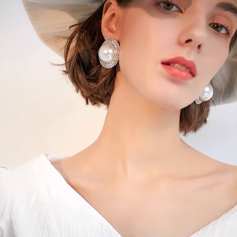 Hoa tai đính hạt retro cổ điển - Maben