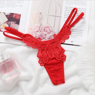 Quần lót cotton màu trơn hình bướm dễ thương - màu trắng