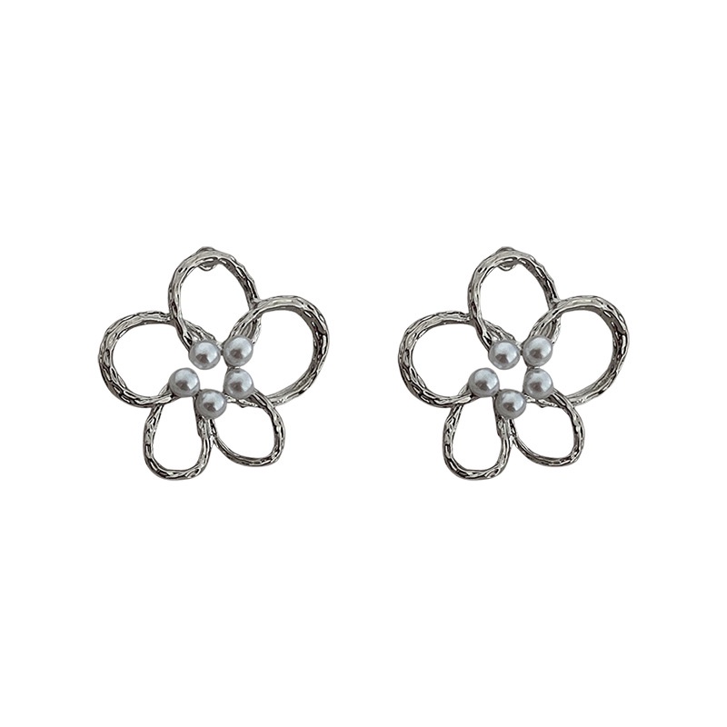 Bông Tai Hình Hoa Đính Ngọc Trai Thời Trang Sang Trọng