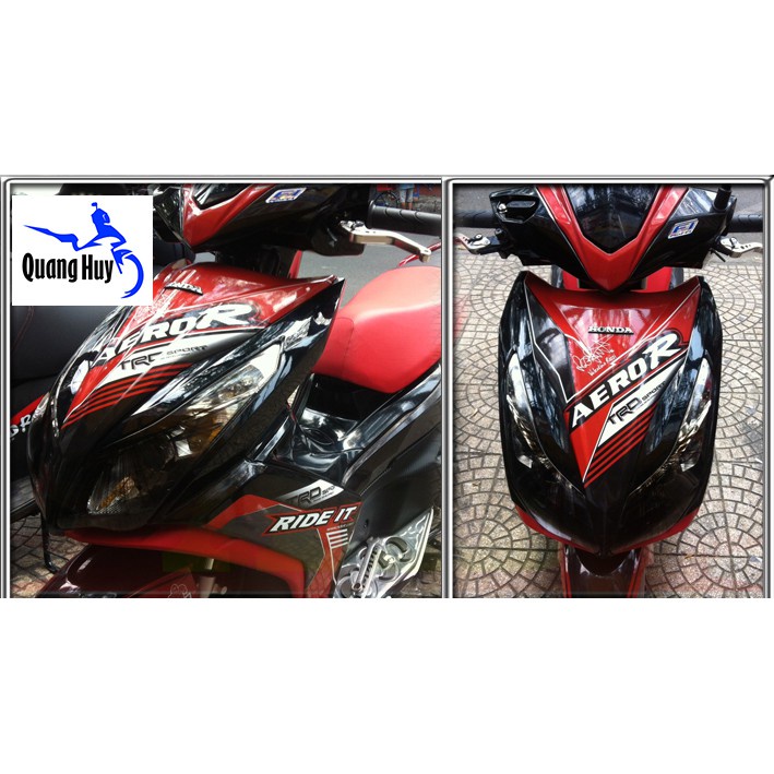 Tem trùm air blade ♦FREESHIP♦ đỏ đen đời 2013-2014-2015, độ team trùm ab dán phủ dàn áo xe đen đỏ rẻ đẹp