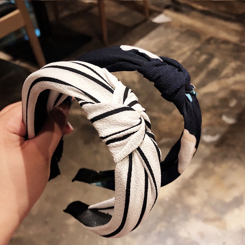 Băng Đô Cài Tóc Chống Trượt Phối Nút Thắt Kiểu Hàn Quốc Xinh Xắn