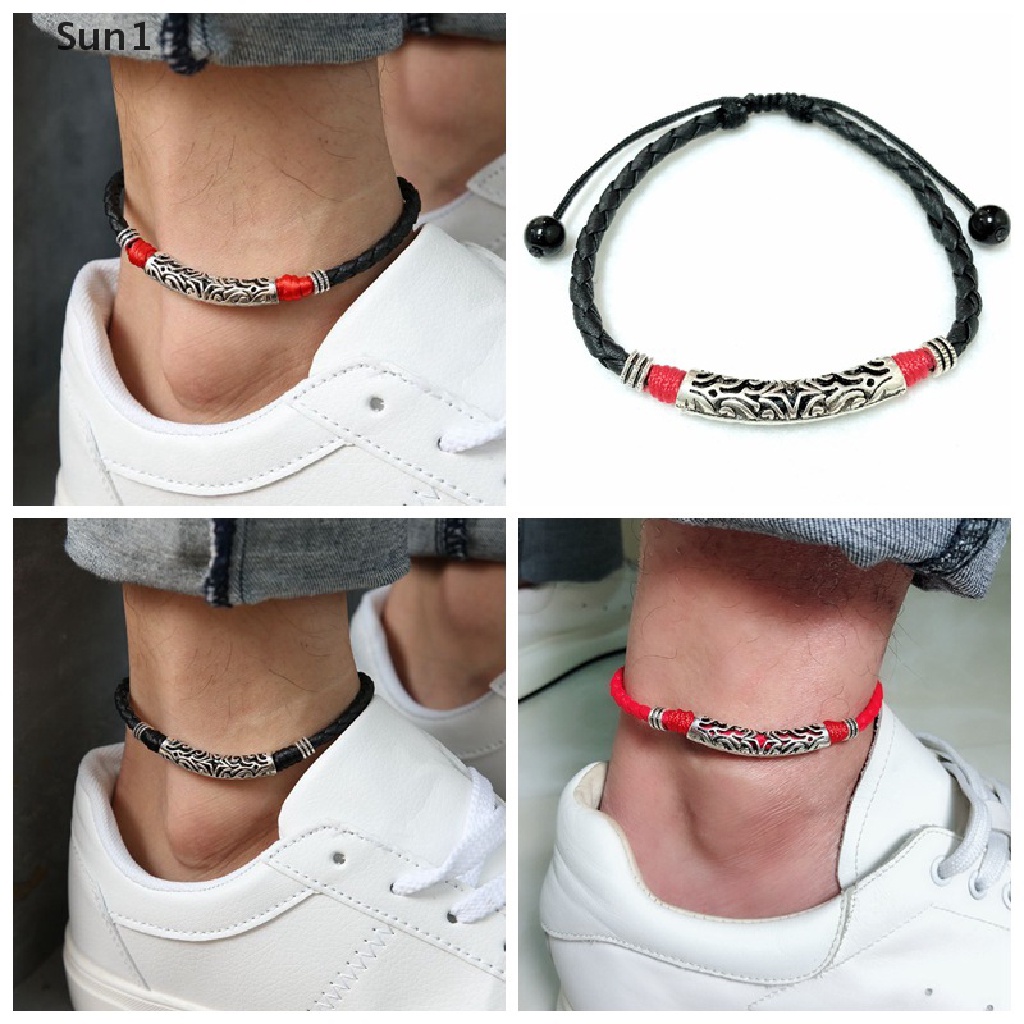 Sun1 &gt; Vòng Đeo Chân Dây Thừng Có Thể Điều Chỉnh Handmade Dành Cho Nam Đi Biển