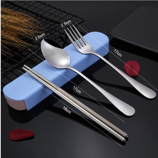 Bộ Muỗng Đũa Dĩa Thìa Inox 304 Cho Dân Văn Phòng, Sinh Viên, Đi Picnic Dã Ngoại