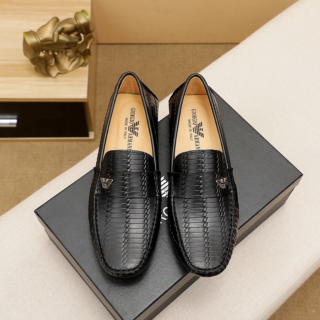 Giày lười nam cao cấp da thật Armani thiết kế sang trọng với lớp da độc đáo và thời thượng mang đến sự khác biệt