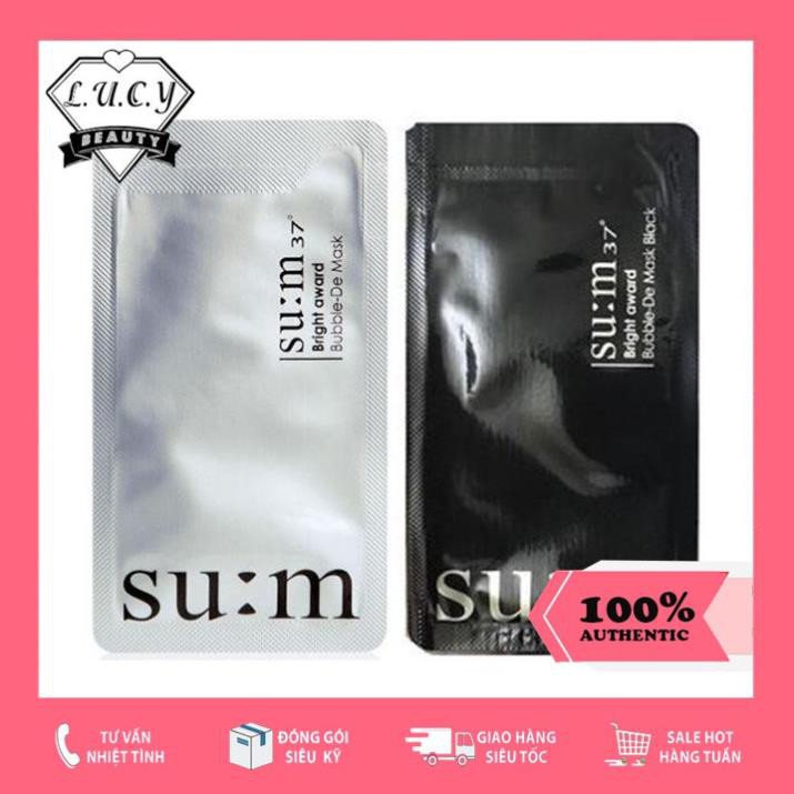 Hàng Hàn- Mặt Nạ Thải Độc Sủi Bọt Hút Chì Sum 37 Korean White Award Bubble-De Mask 4ml Chuẩn Auth 100%