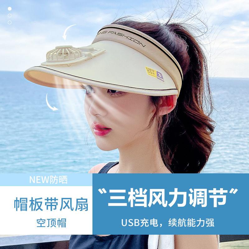 Nón Lưỡi Trai Nửa Đầu Kèm Quạt Che Nắng Thời Trang Mùa Hè Cho Mẹ Và Bé