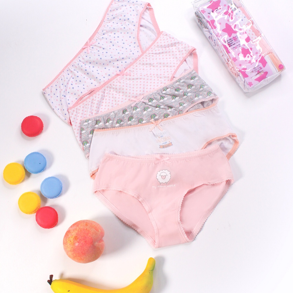 Pack 5 quần lót cotton Bikini VERA cho bé 5 - 10 tuổi - 0311