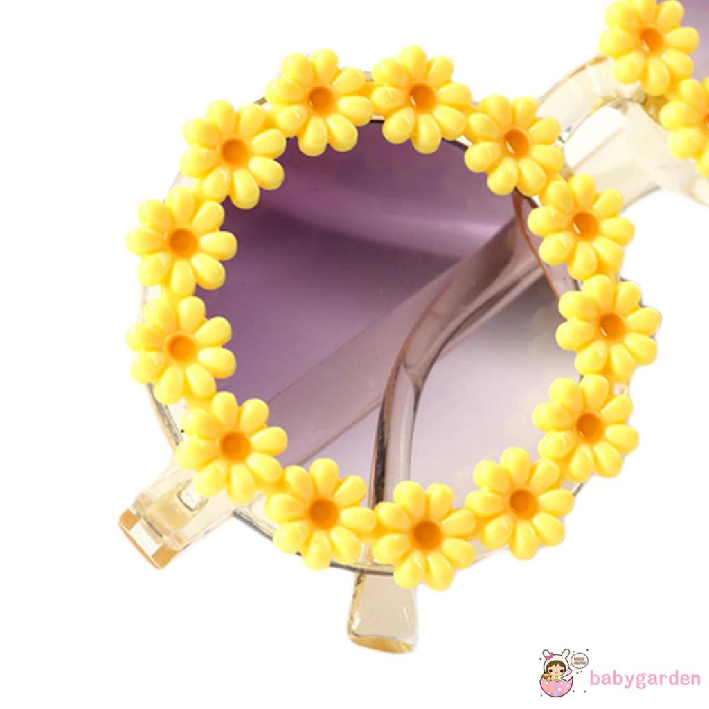 Bộ Kính Mát + Băng Đô Nơ Hoa Hướng Dương Chống Tia UV Co Giãn Thời Trang Cho Bé Gái
