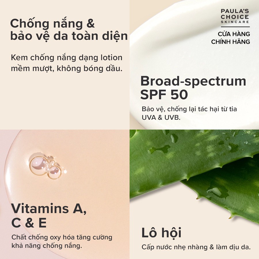 Kem chống nắng cơ thể chống thấm nước đến 8h Paula’s Choice Extra Care Non Greasy Sunscreen SPF 50 148ml 2320